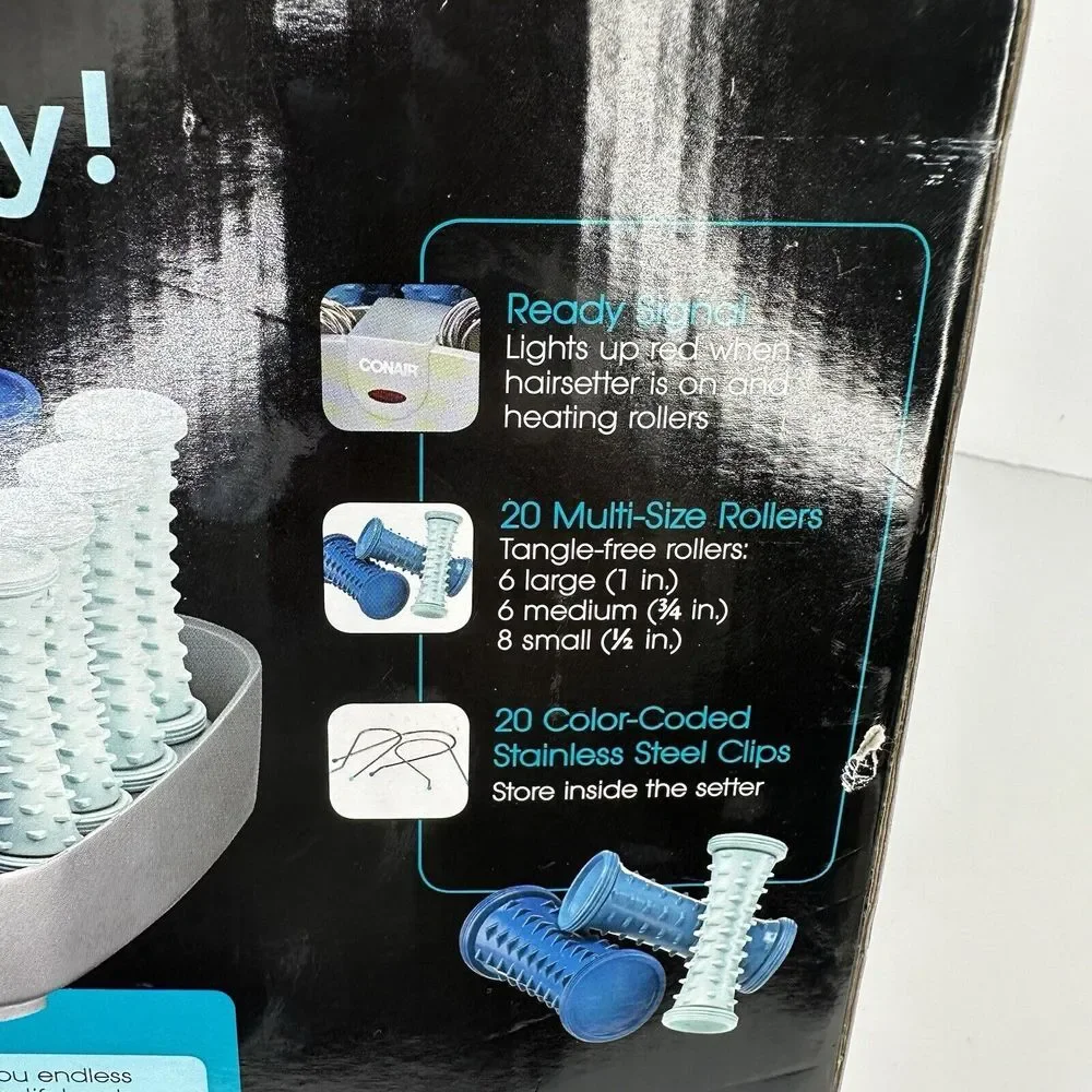 Blue Multi-Sized Hair Rollers with Small Case - Blue